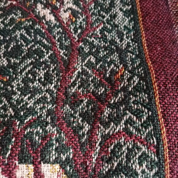 Beautiful Vintage 100% Cotton Throw Blanket Horse Barn and Carriage House Motif - Picture 7 of 11